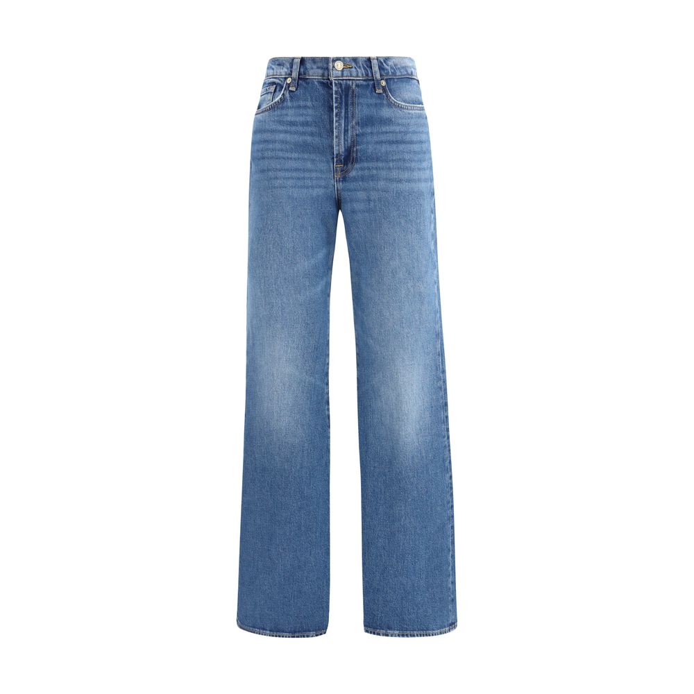 7FOR Blue Flared Cotton Jeans