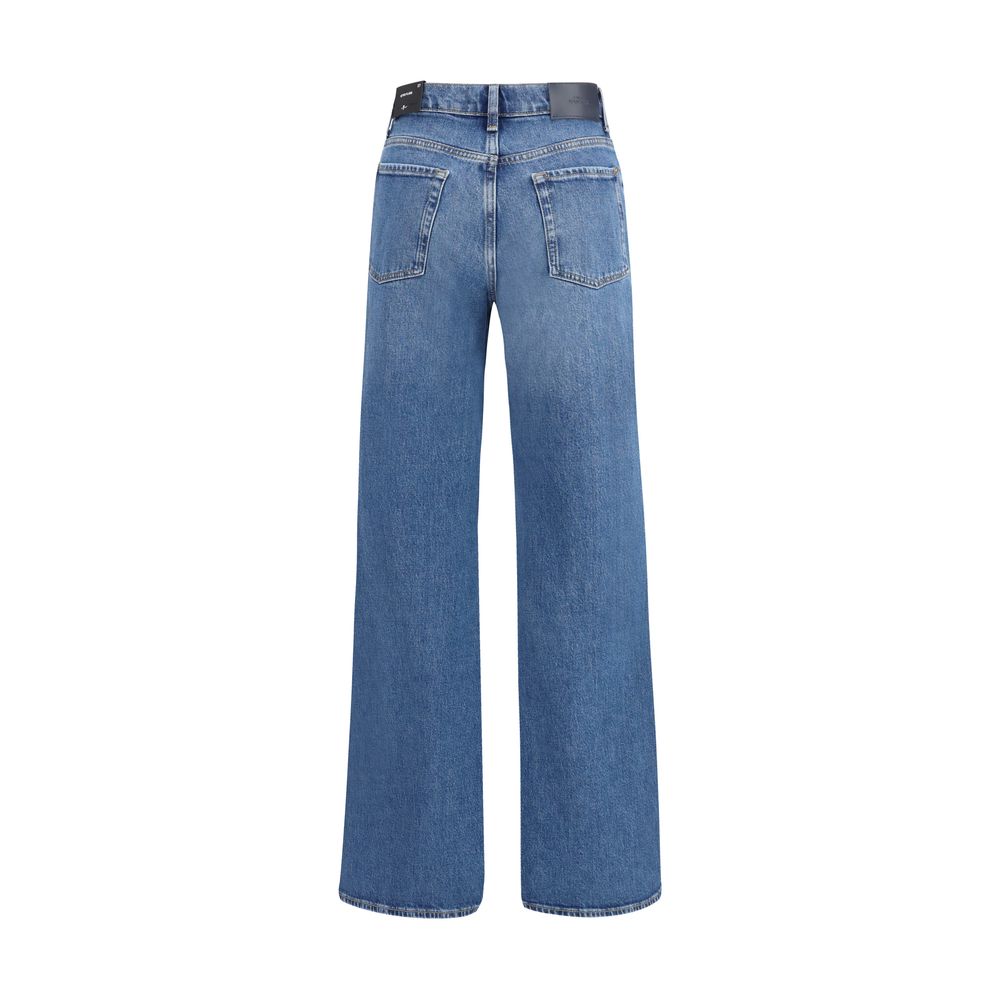7FOR Blue Flared Cotton Jeans