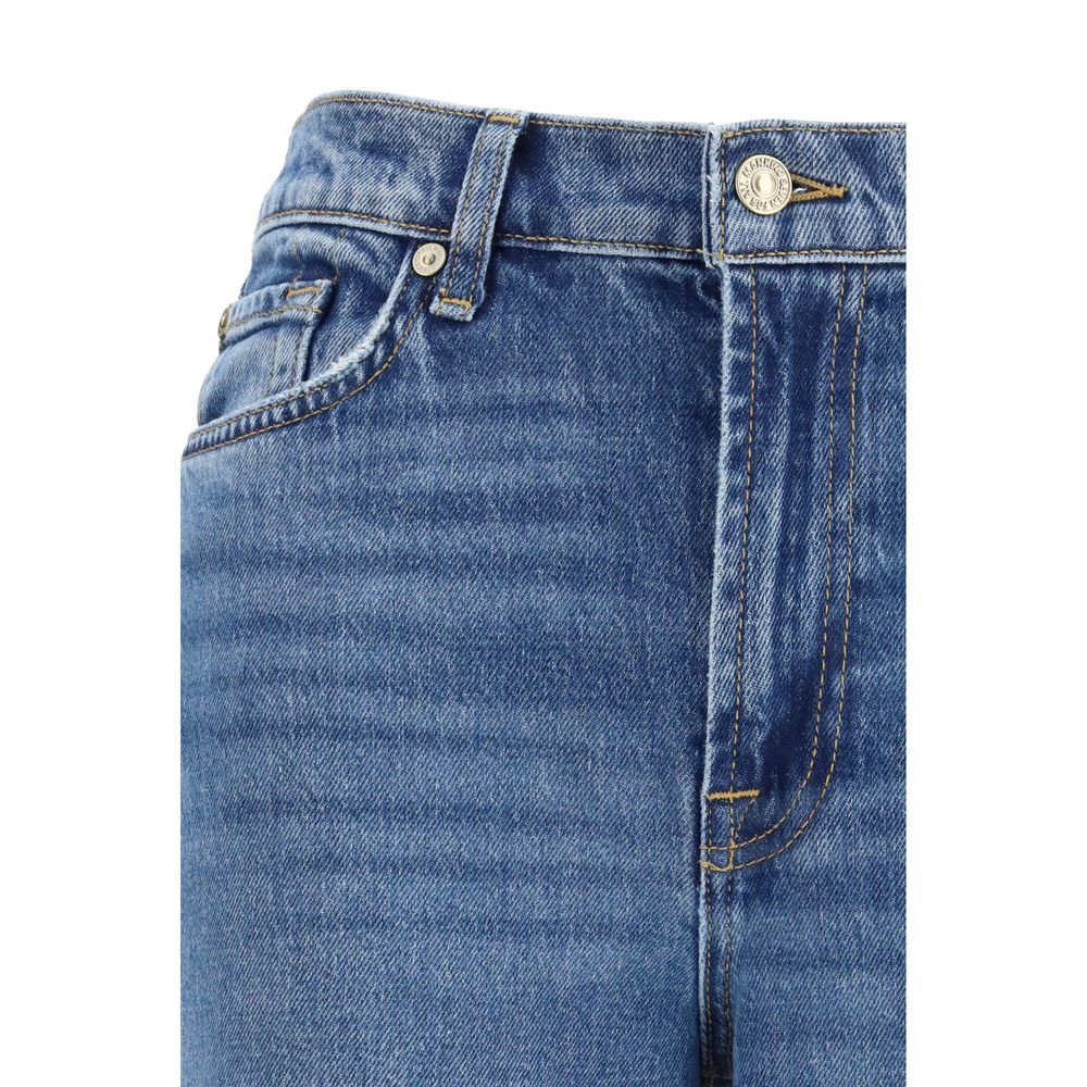7FOR Blue Flared Cotton Jeans
