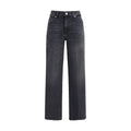 7FOR Schwarze Baumwoll-Jeans mit geradem Bein