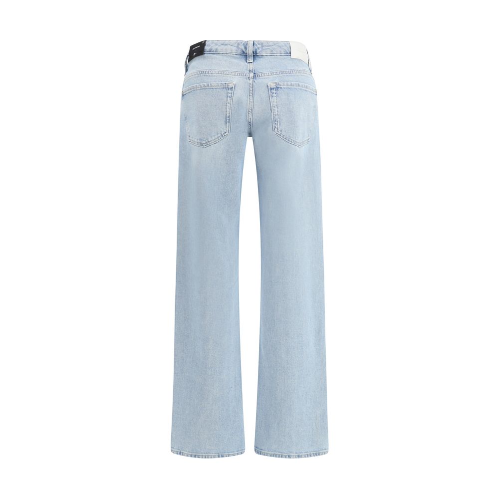 7FOR Blaue Baumwoll-Jeans im geraden Schnitt