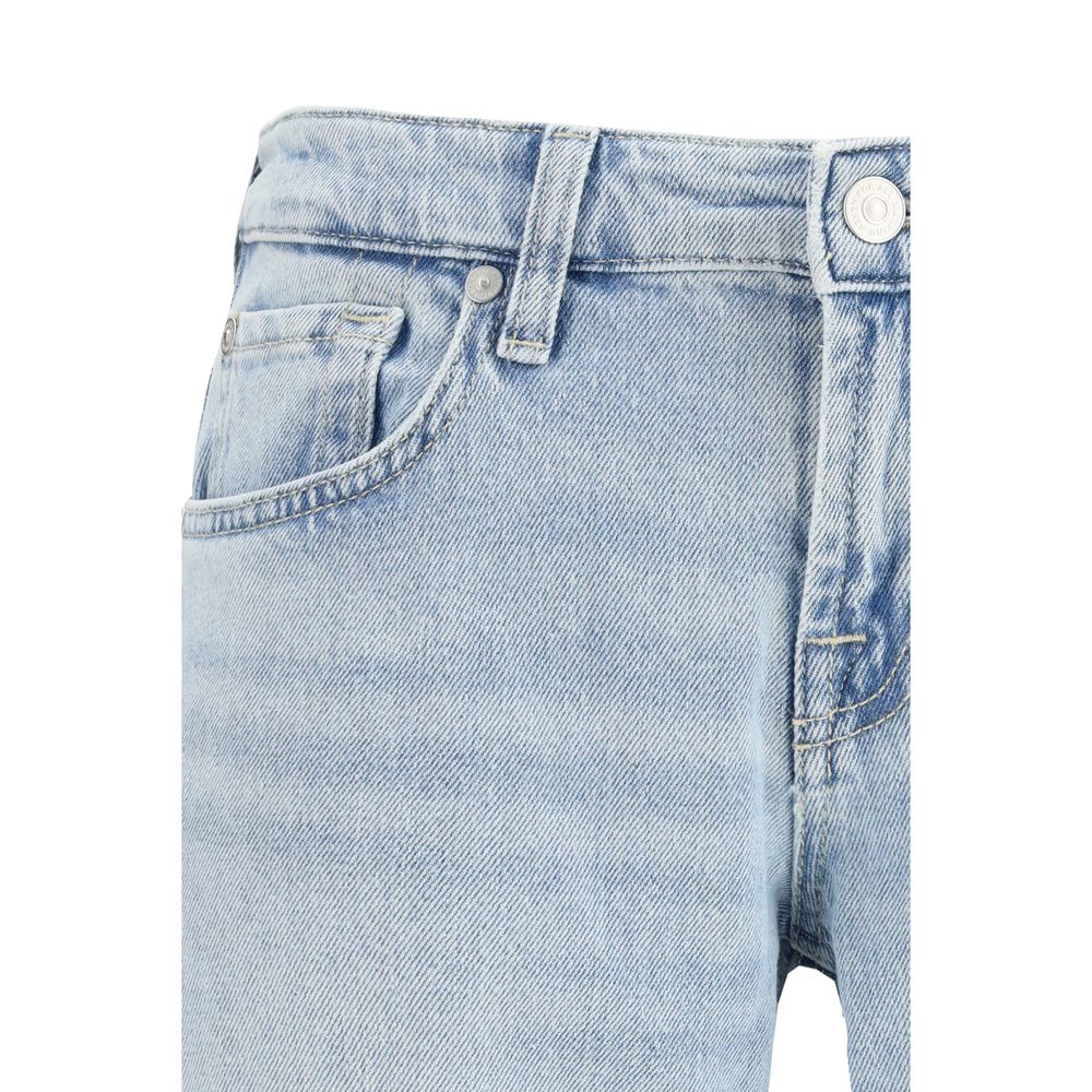 7FOR Blue Straight-Leg Cotton Jeans