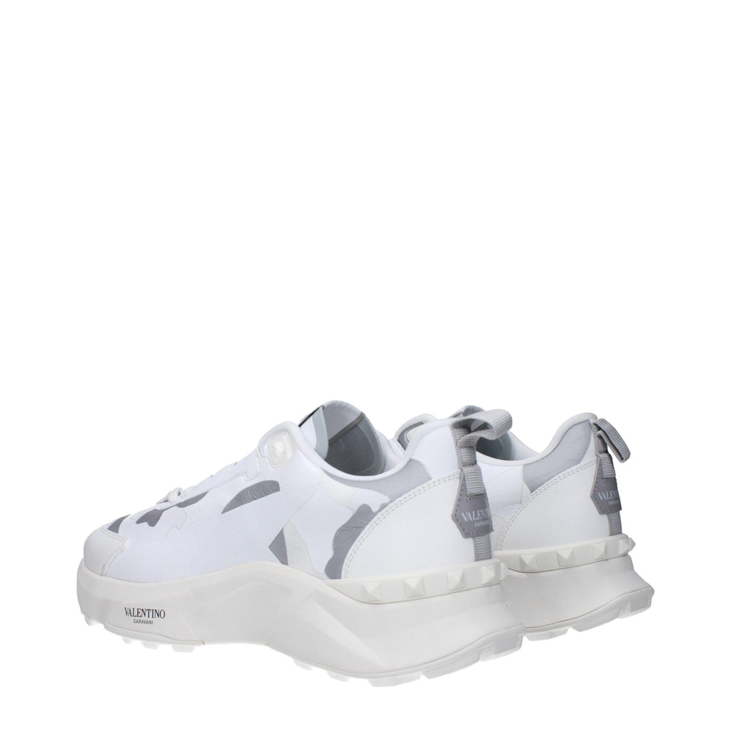 Valentino Garavani White Fabric Athletic-Look Sneakers