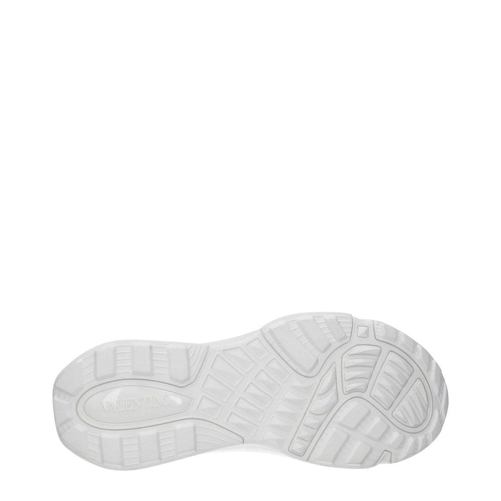 Valentino Garavani White Fabric Athletic-Look Sneakers