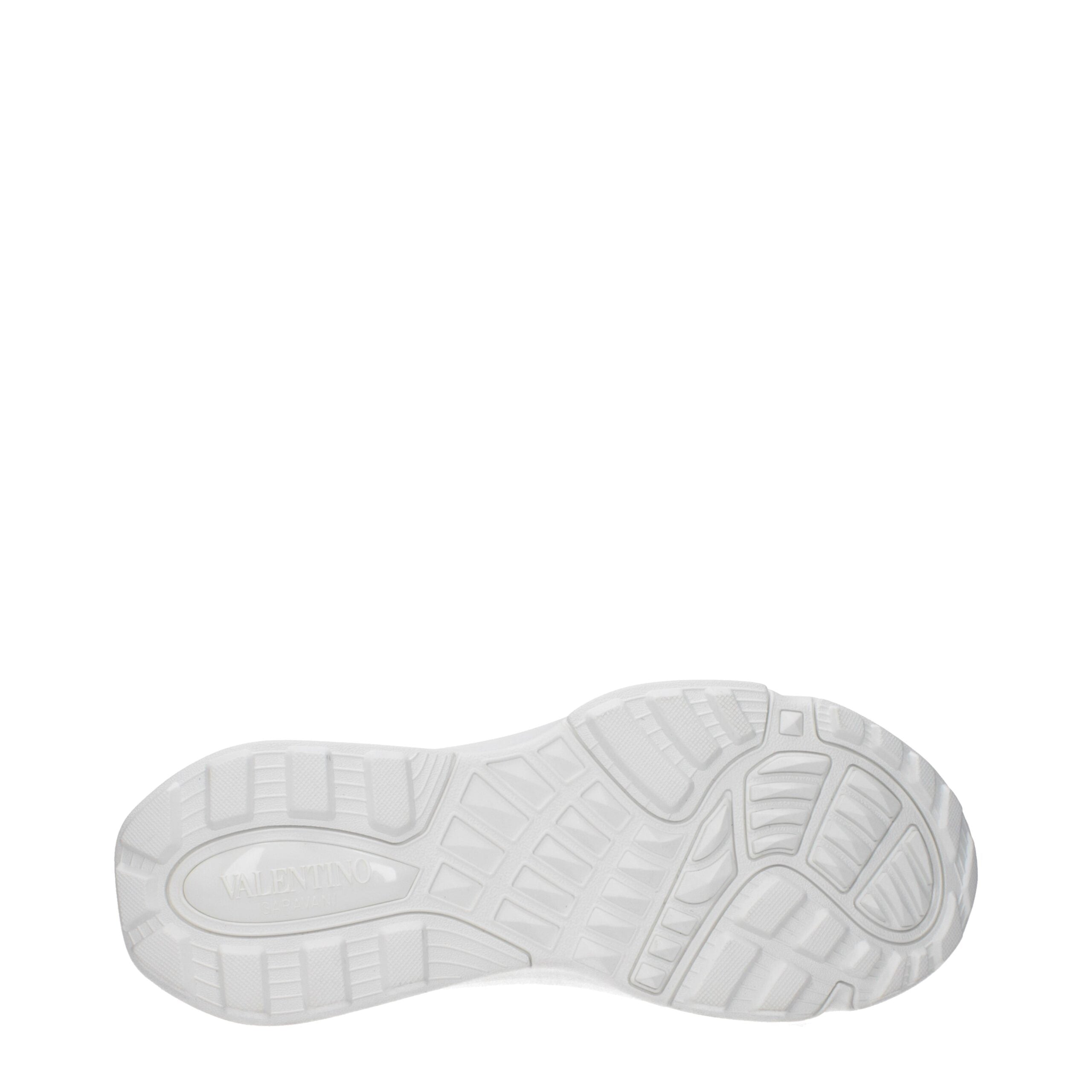 Valentino Garavani White Fabric Athletic-Look Sneakers