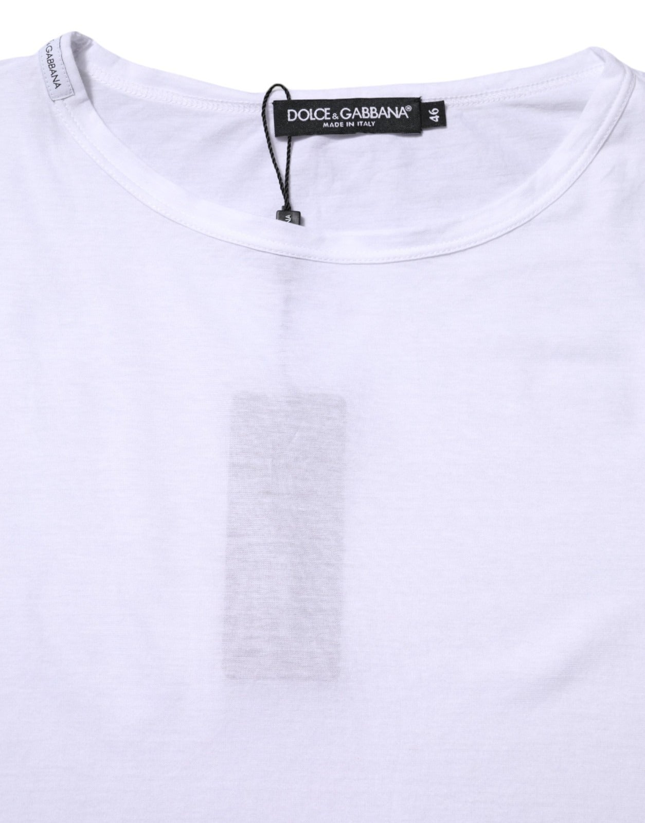 Dolce & Gabbana Weißes T-Shirt aus Baumwolle mit Rundhalsausschnitt und kurzen Ärmeln