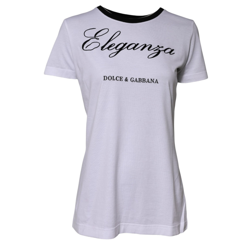 Dolce & Gabbana White Eleganza Cotton Crew-Neck T-Shirt