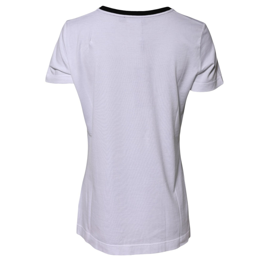 Dolce & Gabbana White Eleganza Cotton Crew-Neck T-Shirt