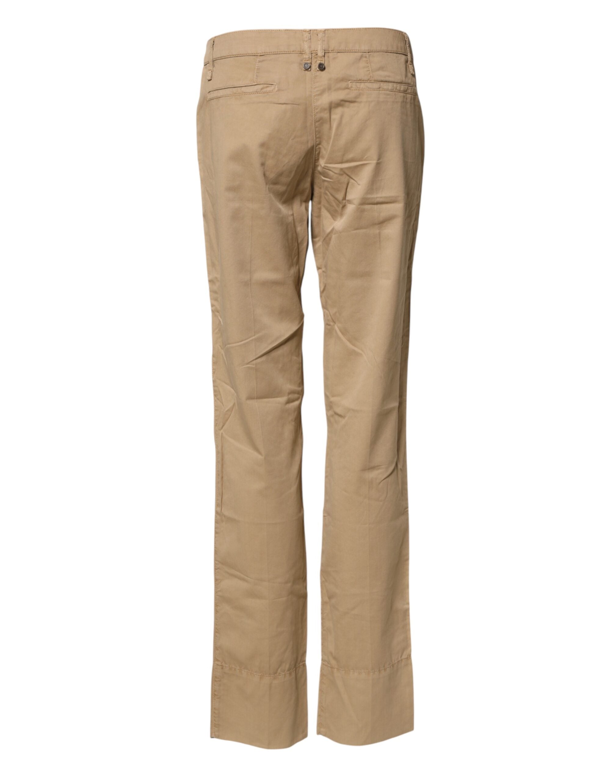 PLEIN SUD Beige Straight Cotton Stretch Chino Hose