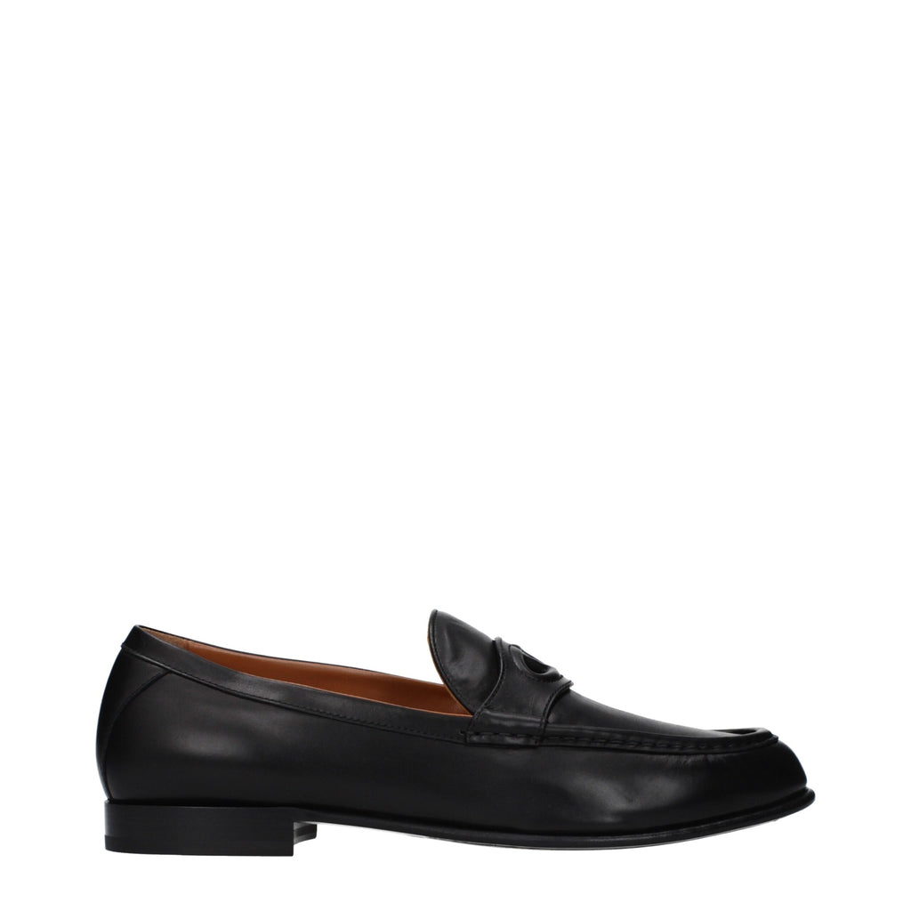 Valentino Garavani Schwarze Leder Loafer zum Hineinschlüpfen