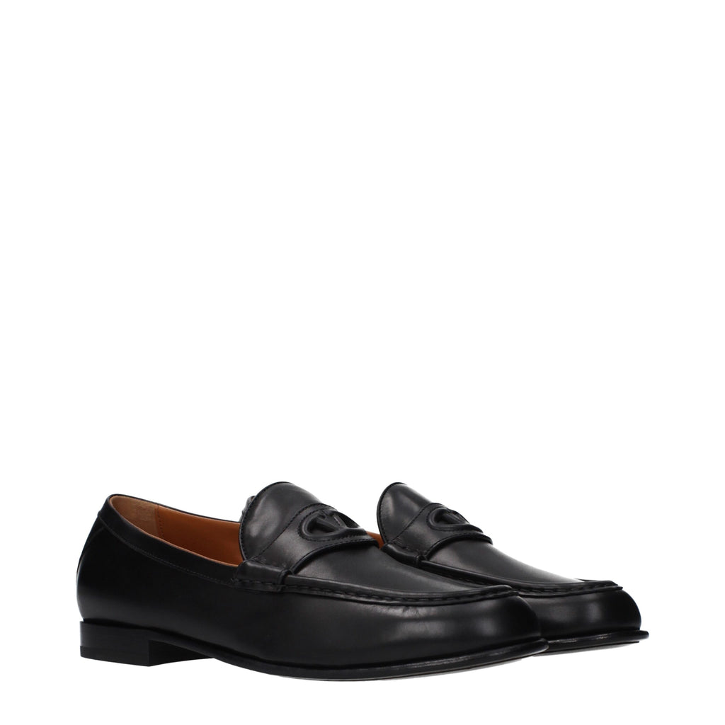 Valentino Garavani Schwarze Leder Loafer zum Hineinschlüpfen