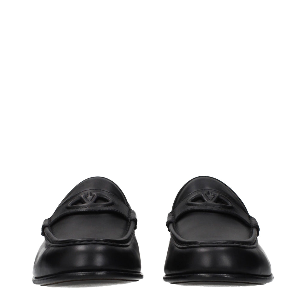Valentino Garavani Schwarze Leder Loafer zum Hineinschlüpfen