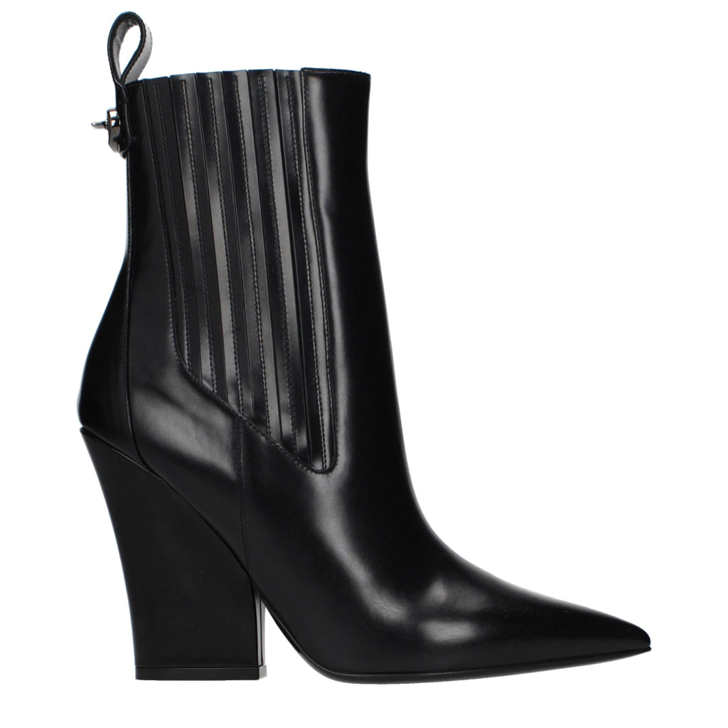 Valentino Garavani Schwarze Leder-Stiefeletten