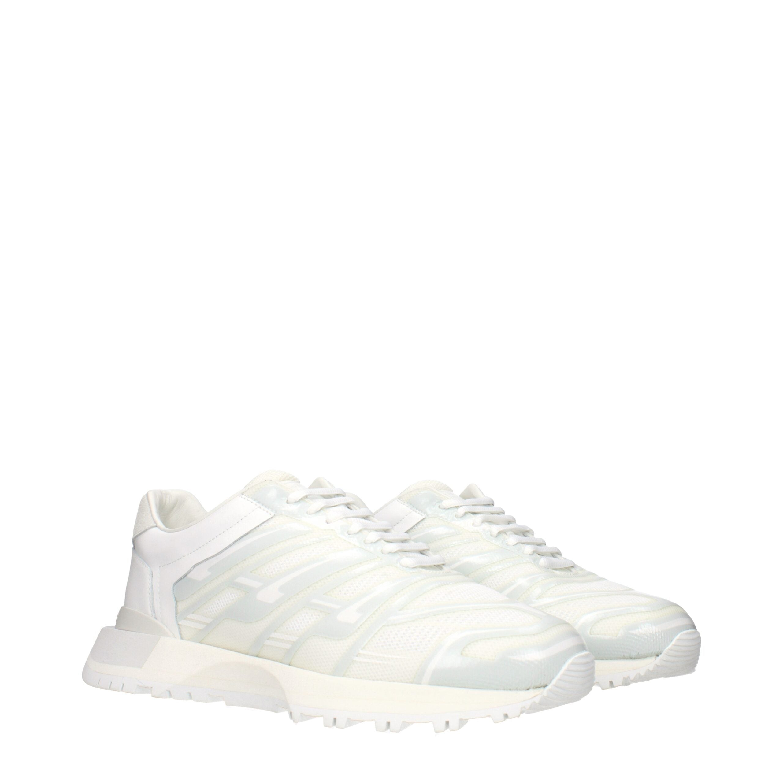 Maison Margiela Weiße Stoff-Sneaker im Athletic-Look