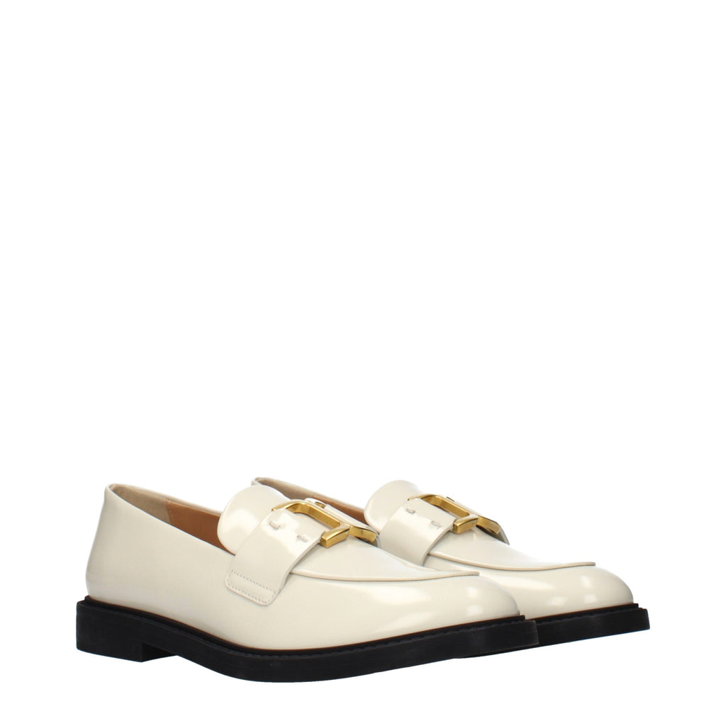 Chloé Beige Leder Slipper-Loafer