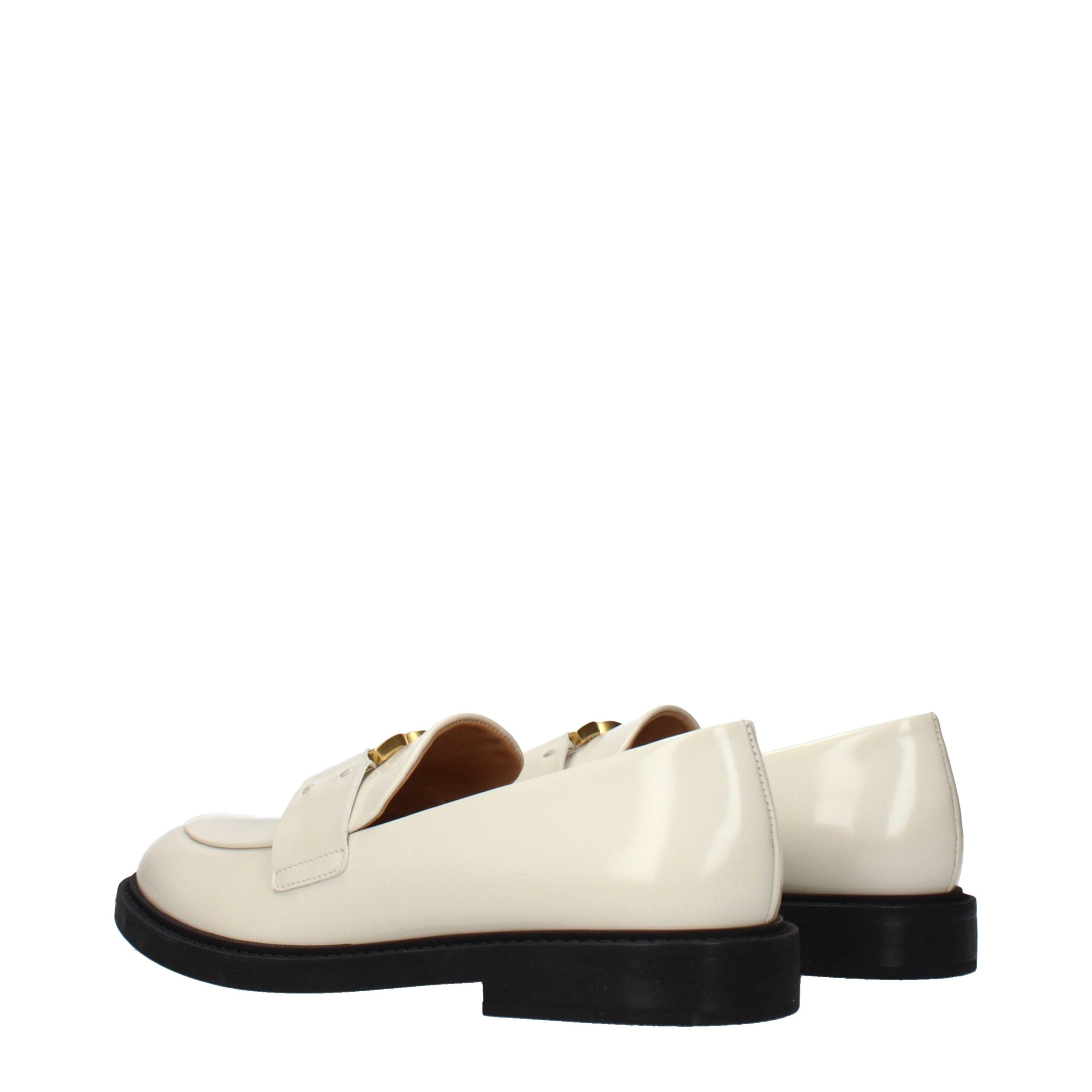Chloé Beige Leder Slipper-Loafer