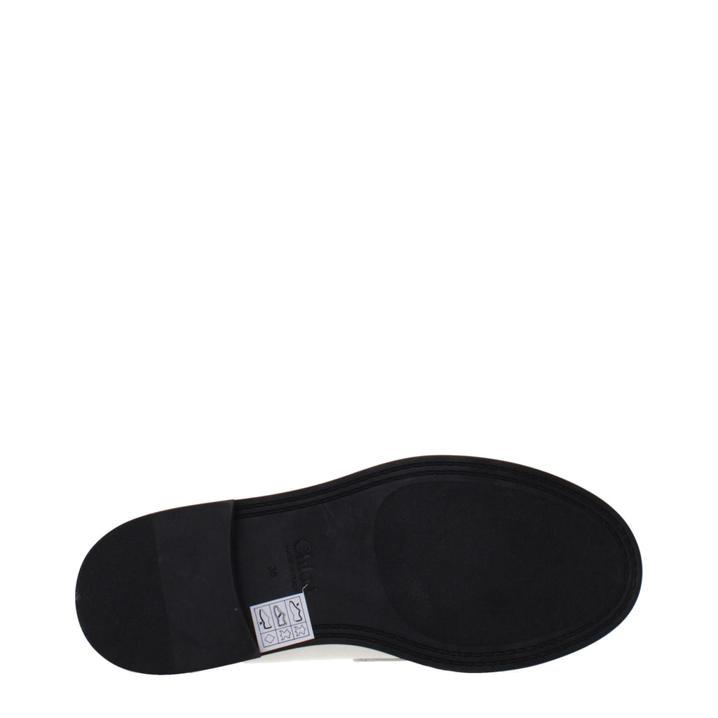 Chloé Beige Leder Slipper-Loafer