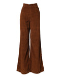 Jucca Braune Cord-Jeans mit weitem Bein und hoher Taille