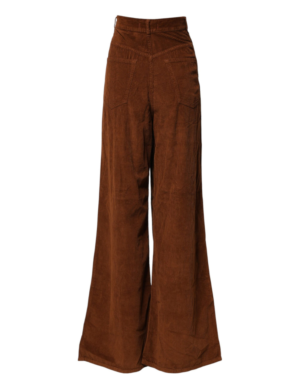 Jucca Braune Cord-Jeans mit weitem Bein und hoher Taille