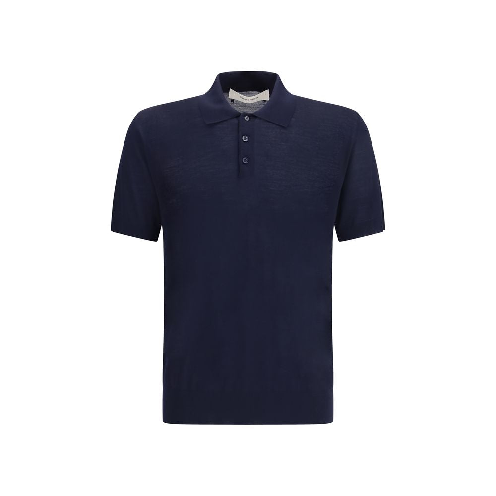 Golden Goose blue Merino wool polo shirt