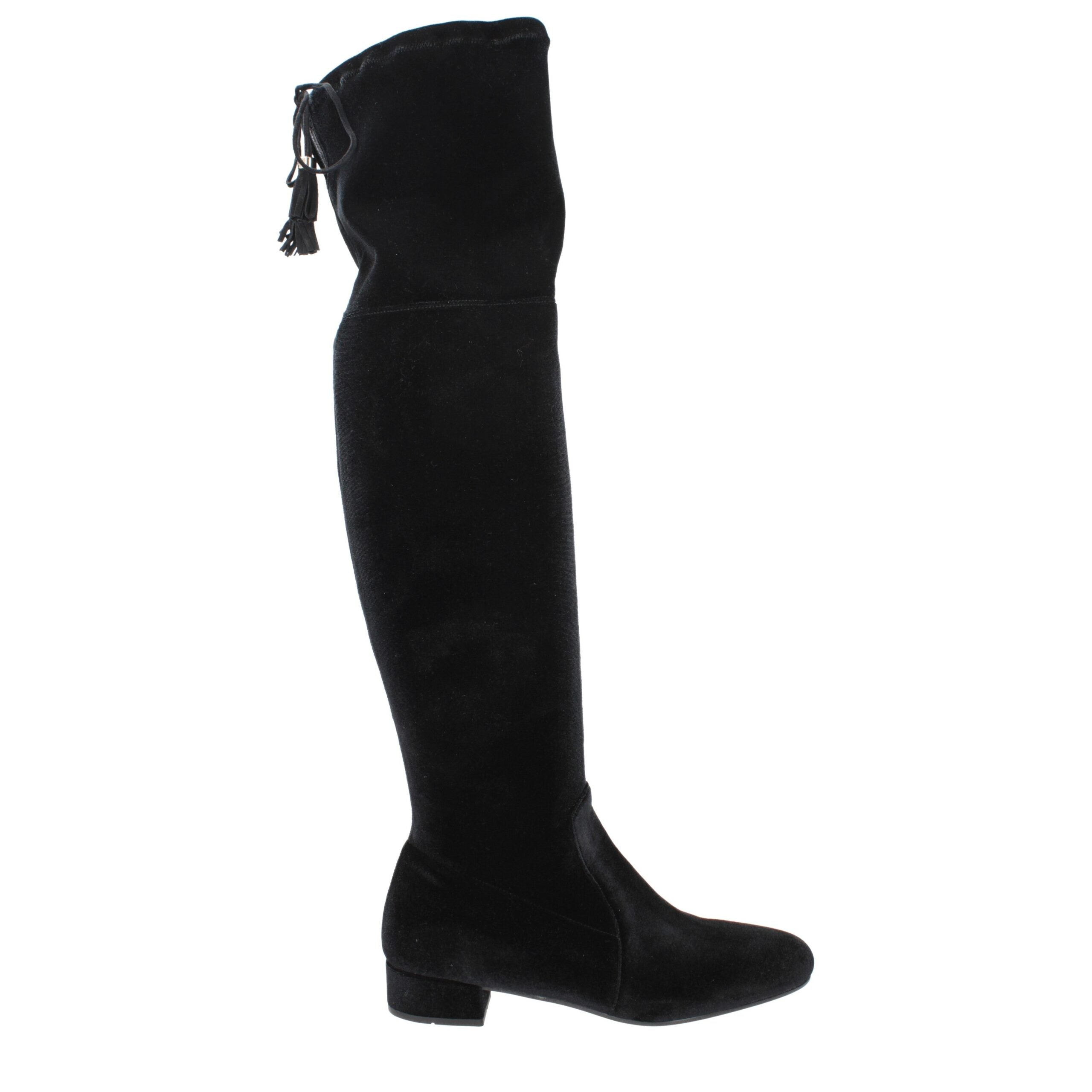 Prada Schwarze Overknee-Stiefel aus Samt