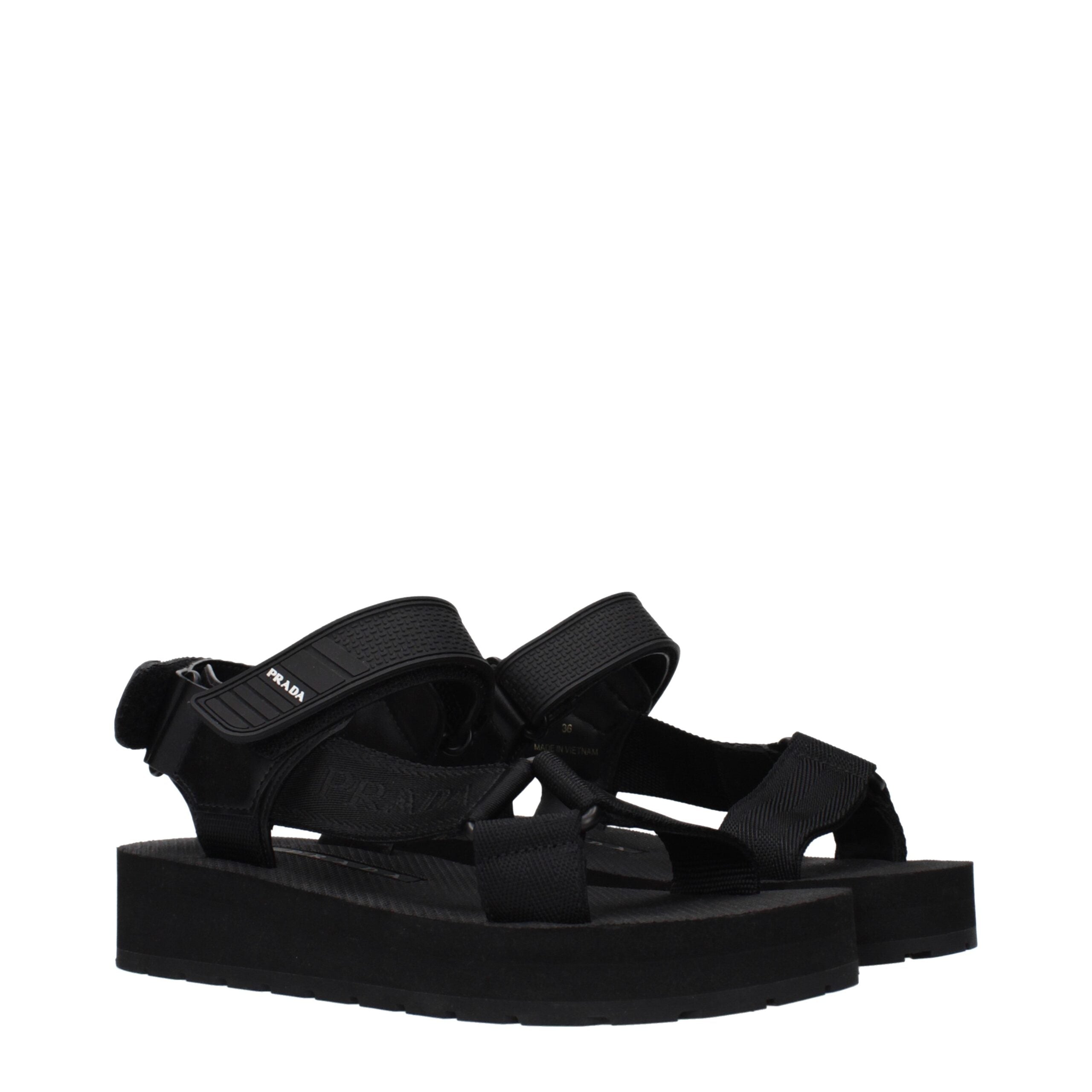 Prada Schwarze Sandalen aus Stoff