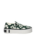 Marni Grüne Stoff-Slipper
