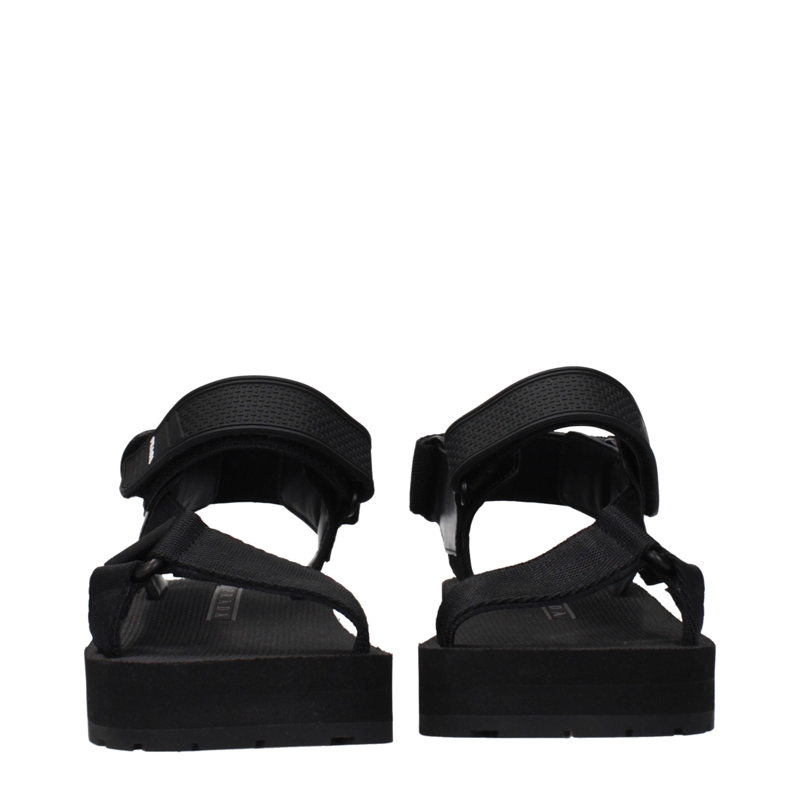 Prada Schwarze Sandalen aus Stoff