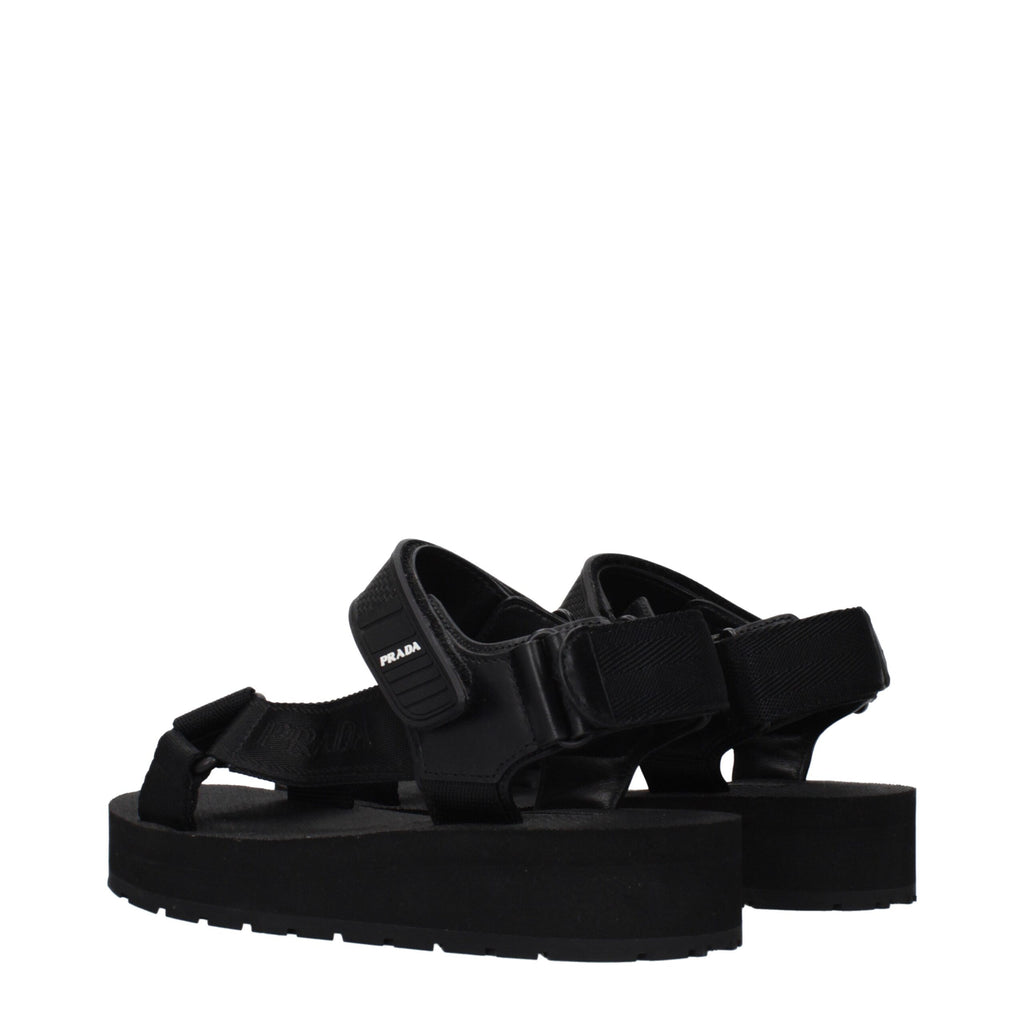 Prada Schwarze Sandalen aus Stoff