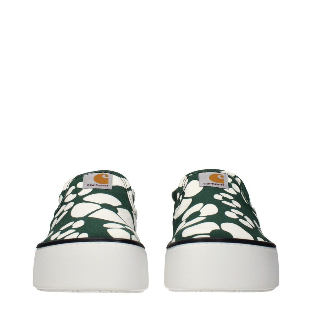 Marni Grüne Stoff-Slipper