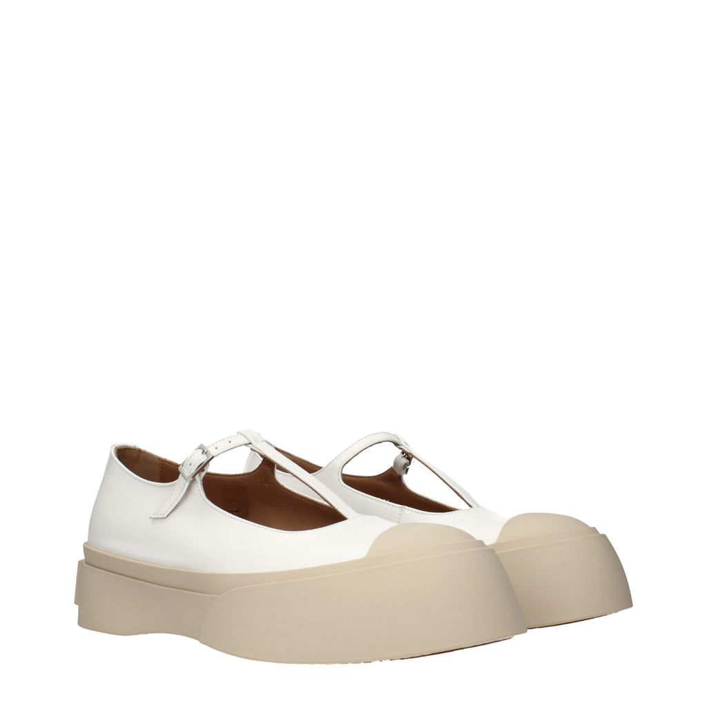Marni Weiße Loafer aus Leder zum Hineinschlüpfen