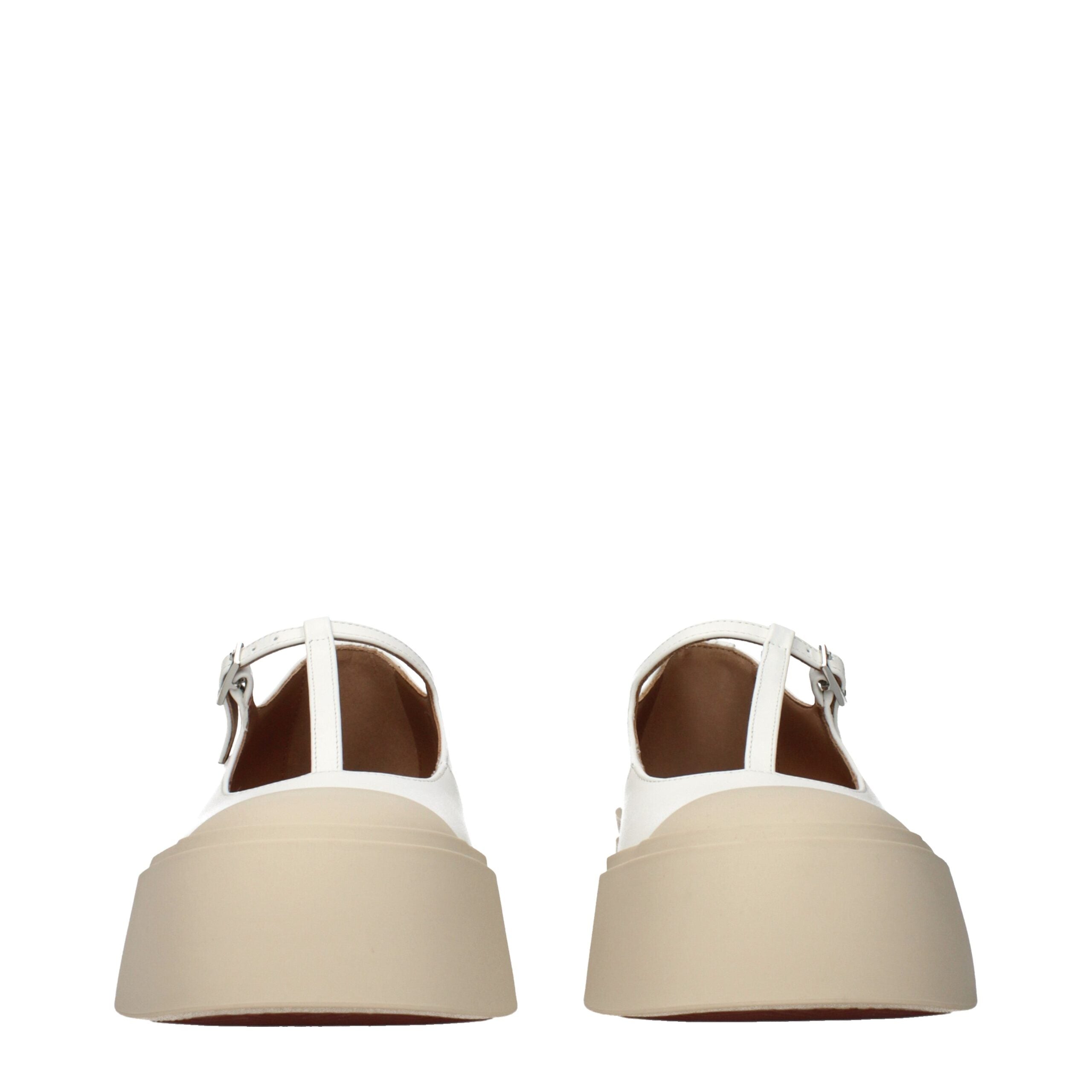 Marni Weiße Loafer aus Leder zum Hineinschlüpfen