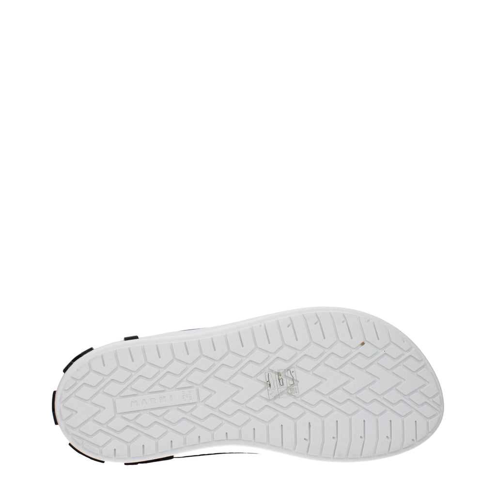 Marni Grüne Stoff-Slipper