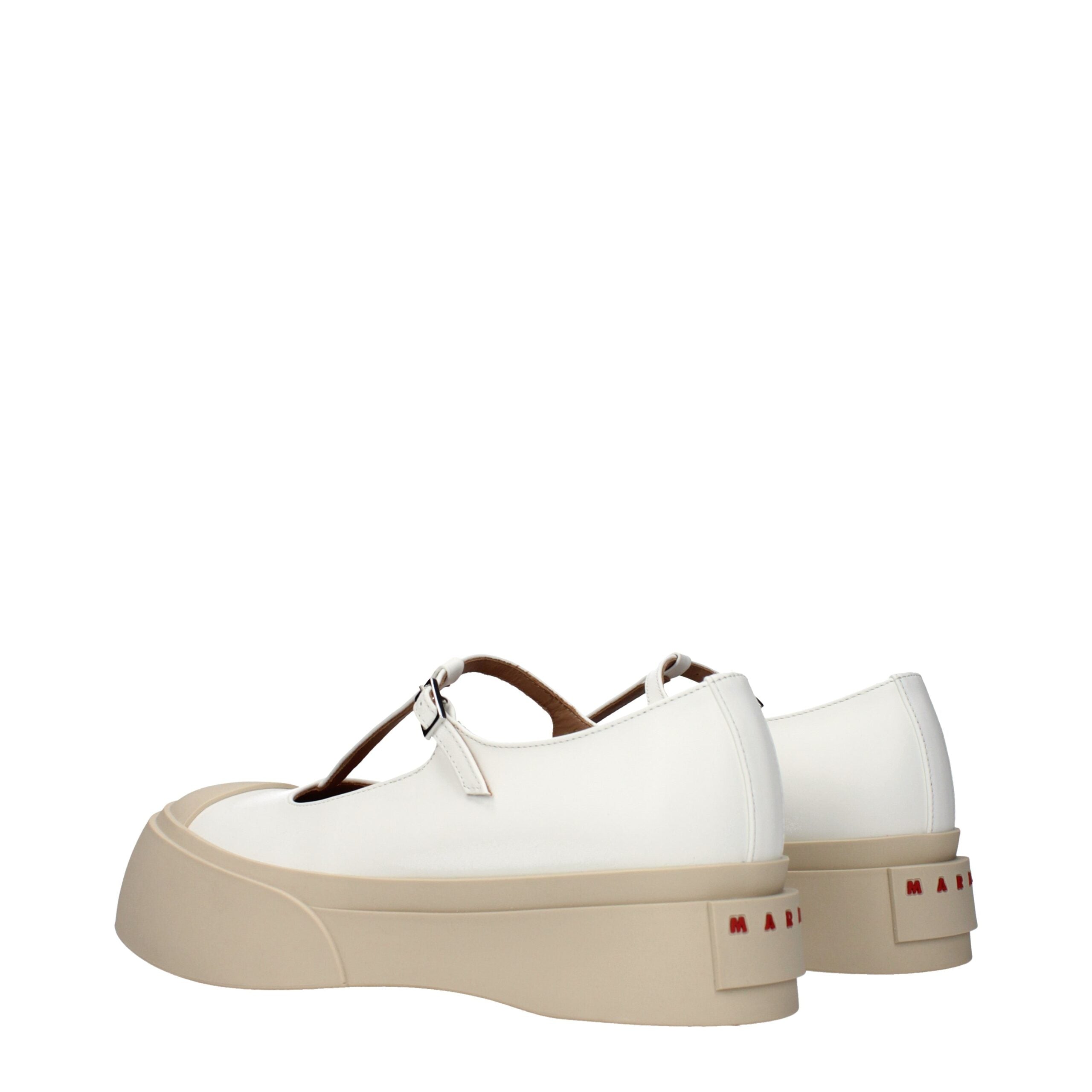 Marni Weiße Loafer aus Leder zum Hineinschlüpfen