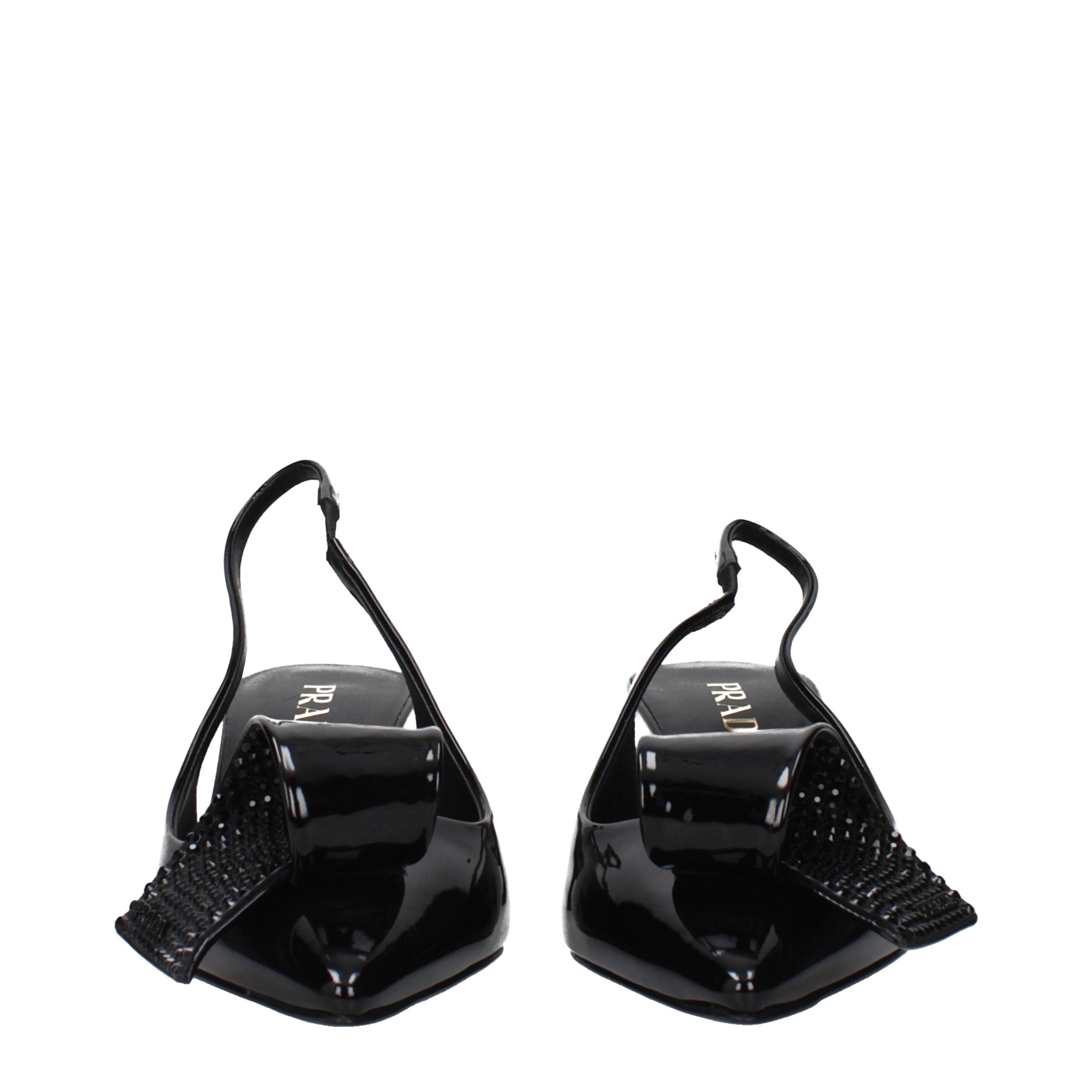 Prada Schwarze Leder-Stiletto-Sandalen