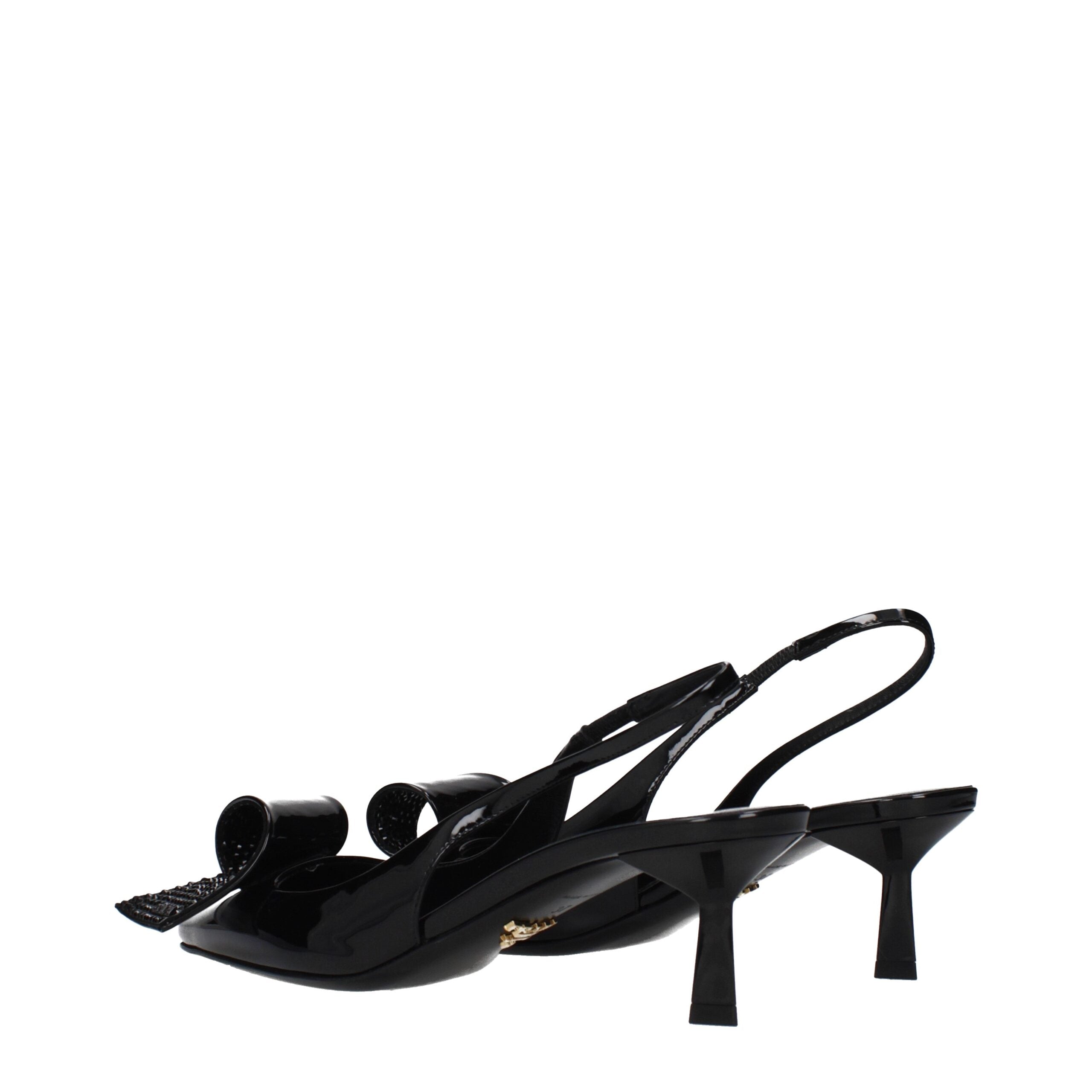 Prada Schwarze Leder-Stiletto-Sandalen
