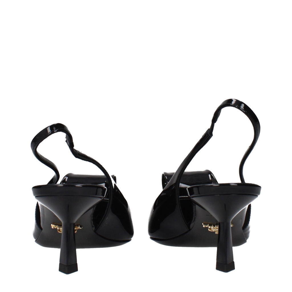 Prada Schwarze Leder-Stiletto-Sandalen