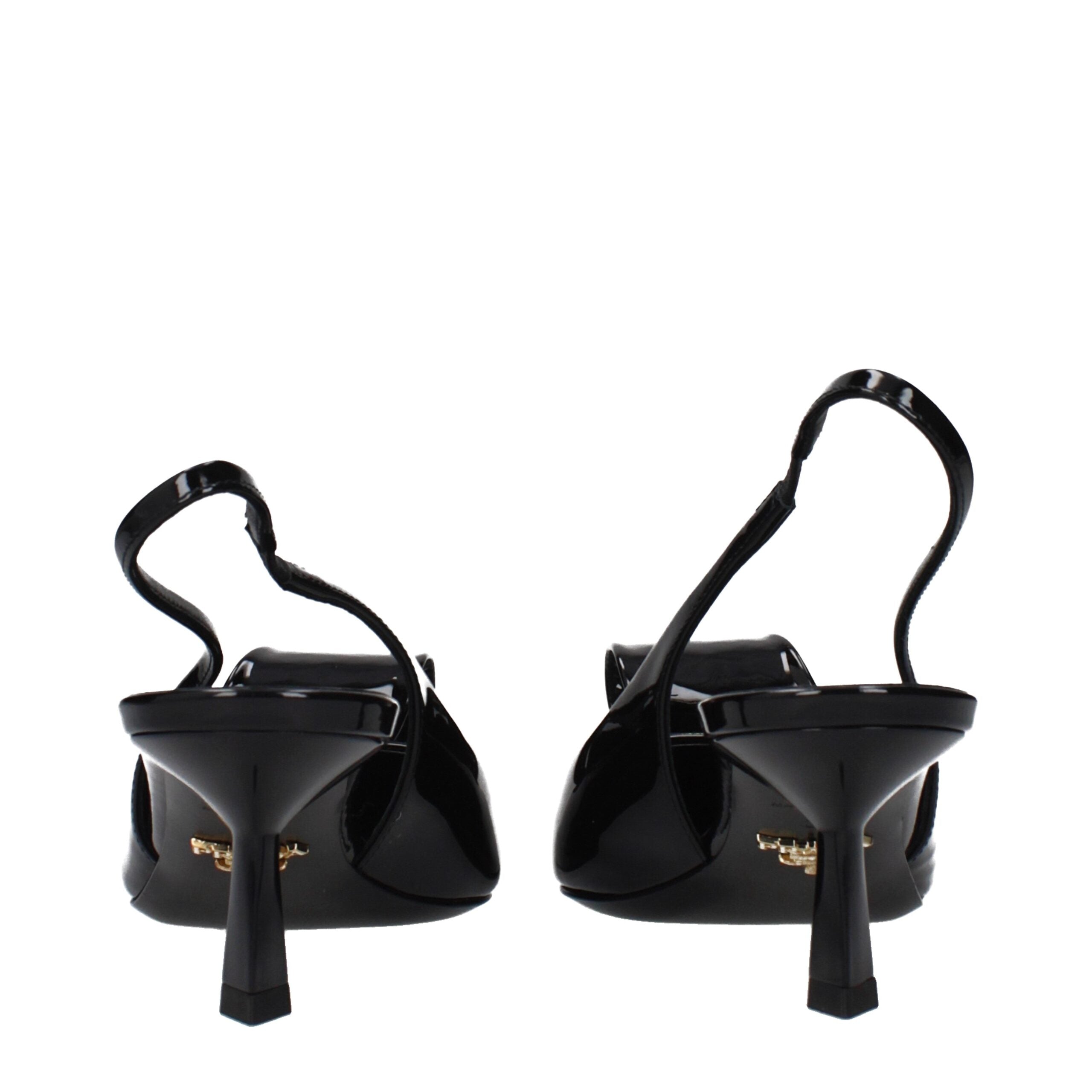 Prada Schwarze Leder-Stiletto-Sandalen