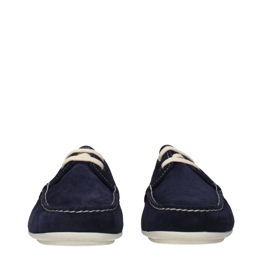 Prada Blaue Loafer aus Leder zum Hineinschlüpfen