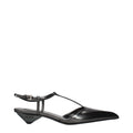 Prada Graue Leder-Sandalen mit flachem Absatz