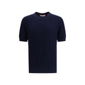 Brunello Cucinelli Blaues Leinen-T-Shirt