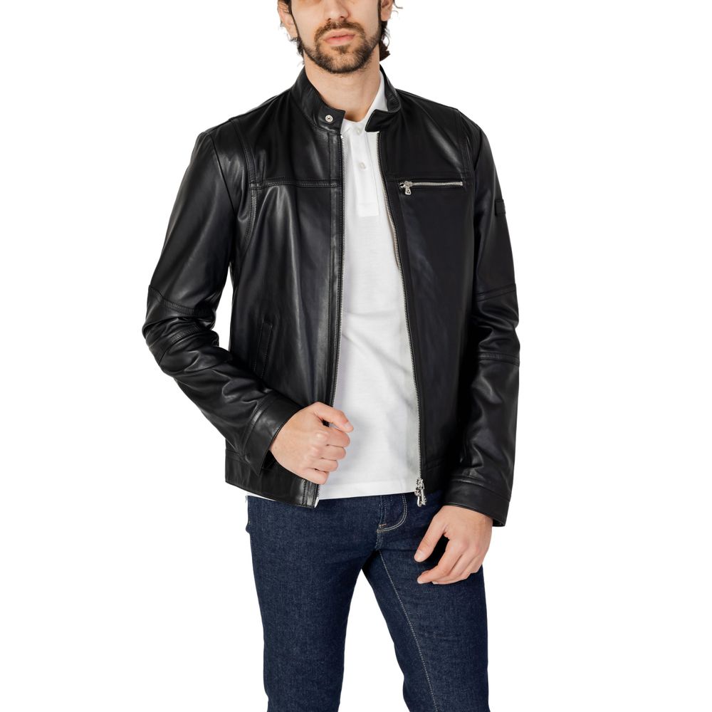 Peuterey Schwarze Lederjacke