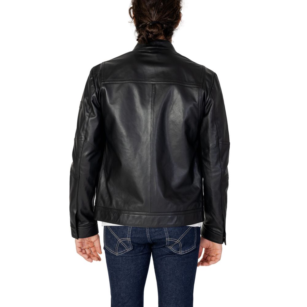 Peuterey Schwarze Lederjacke