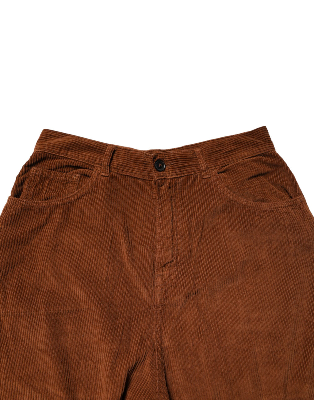 Jucca Braune Cord-Jeans mit weitem Bein und hoher Taille