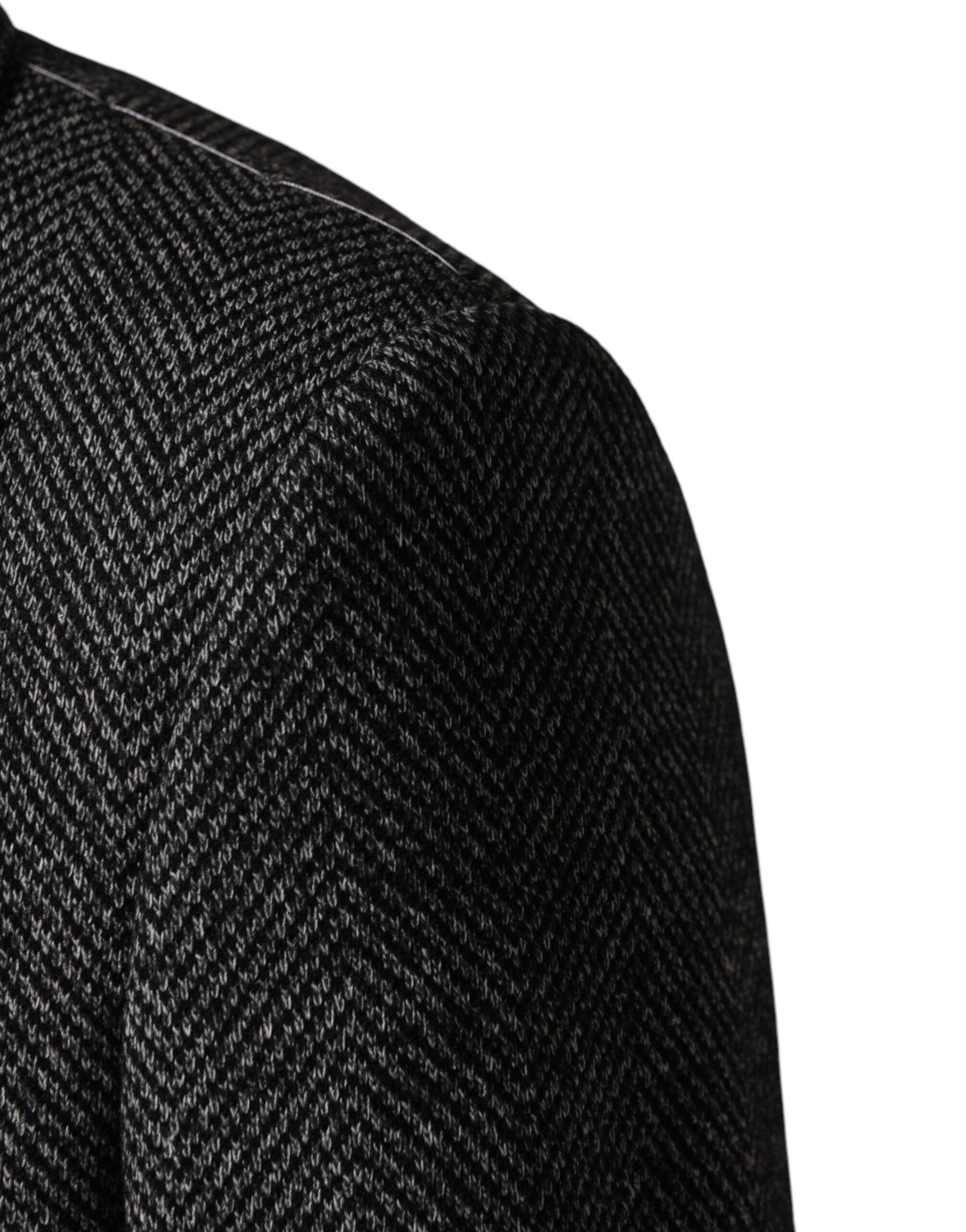 Dolce & Gabbana Grey Wool Blend Long Trench Coat Men's Jacket