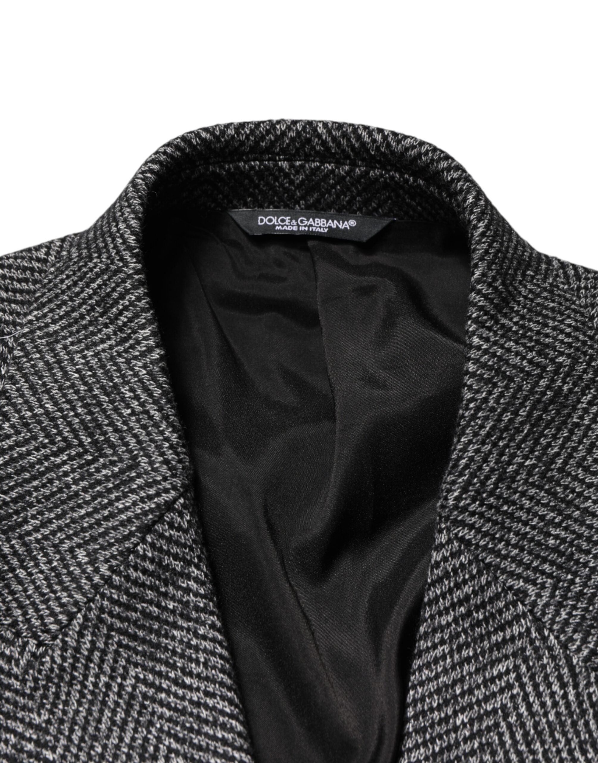 Dolce & Gabbana Grey Wool Blend Long Trench Coat Men's Jacket