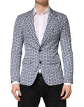 Dolce & Gabbana Blauer Baumwoll-Sakko mit Muster, einreihig