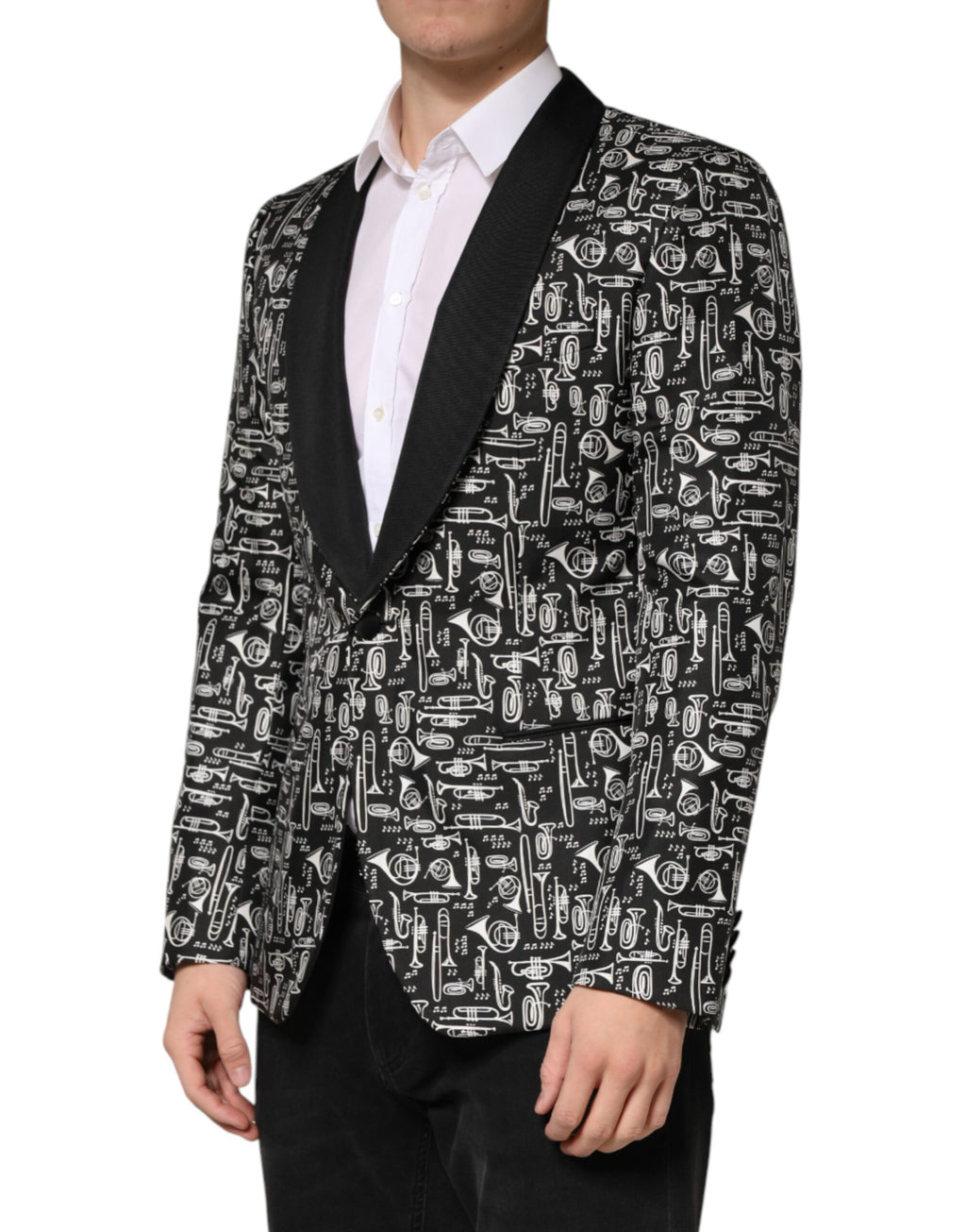 Dolce & Gabbana Black Jazz Club Silk Single-Breasted Blazer