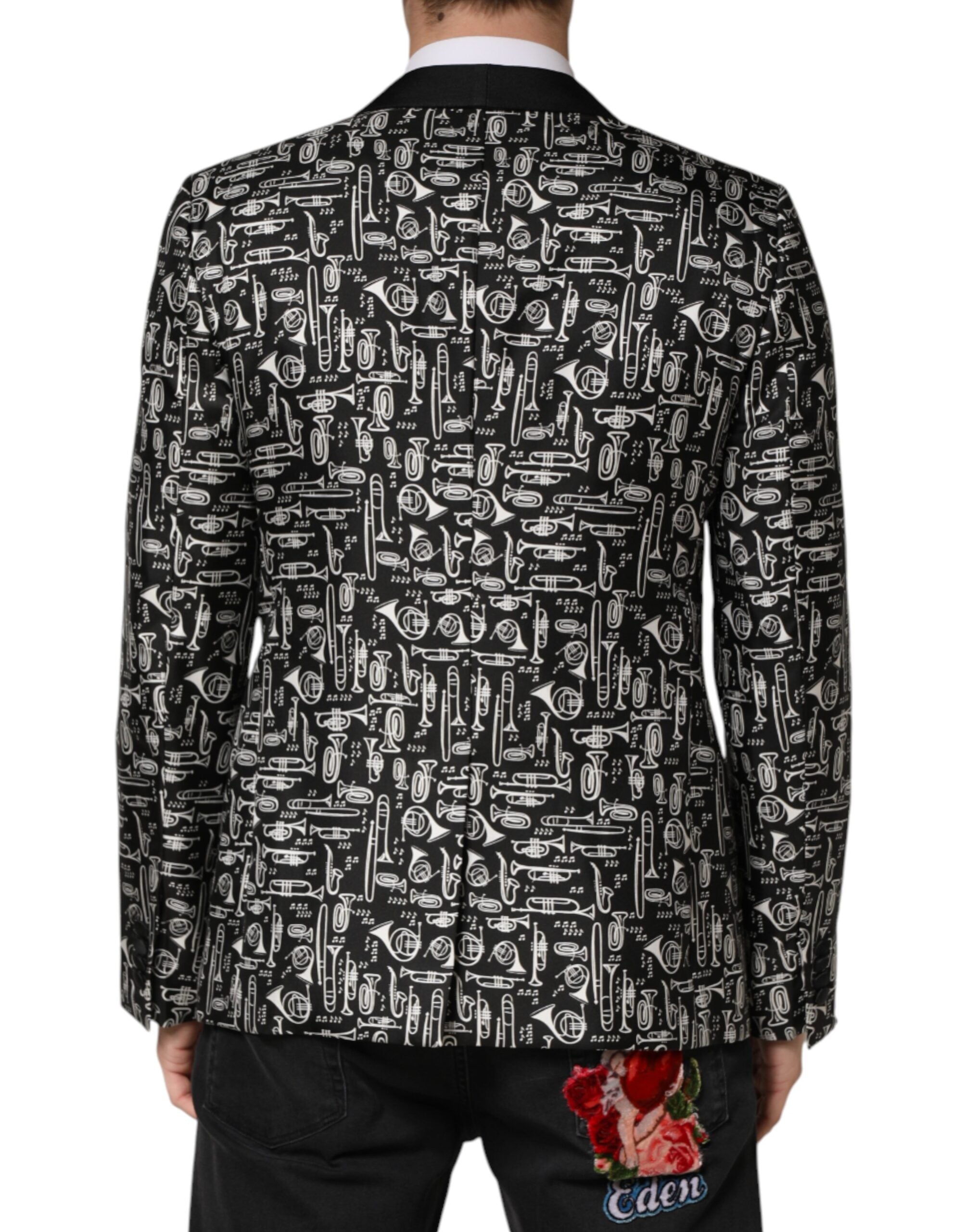 Dolce & Gabbana Black Jazz Club Silk Single-Breasted Blazer