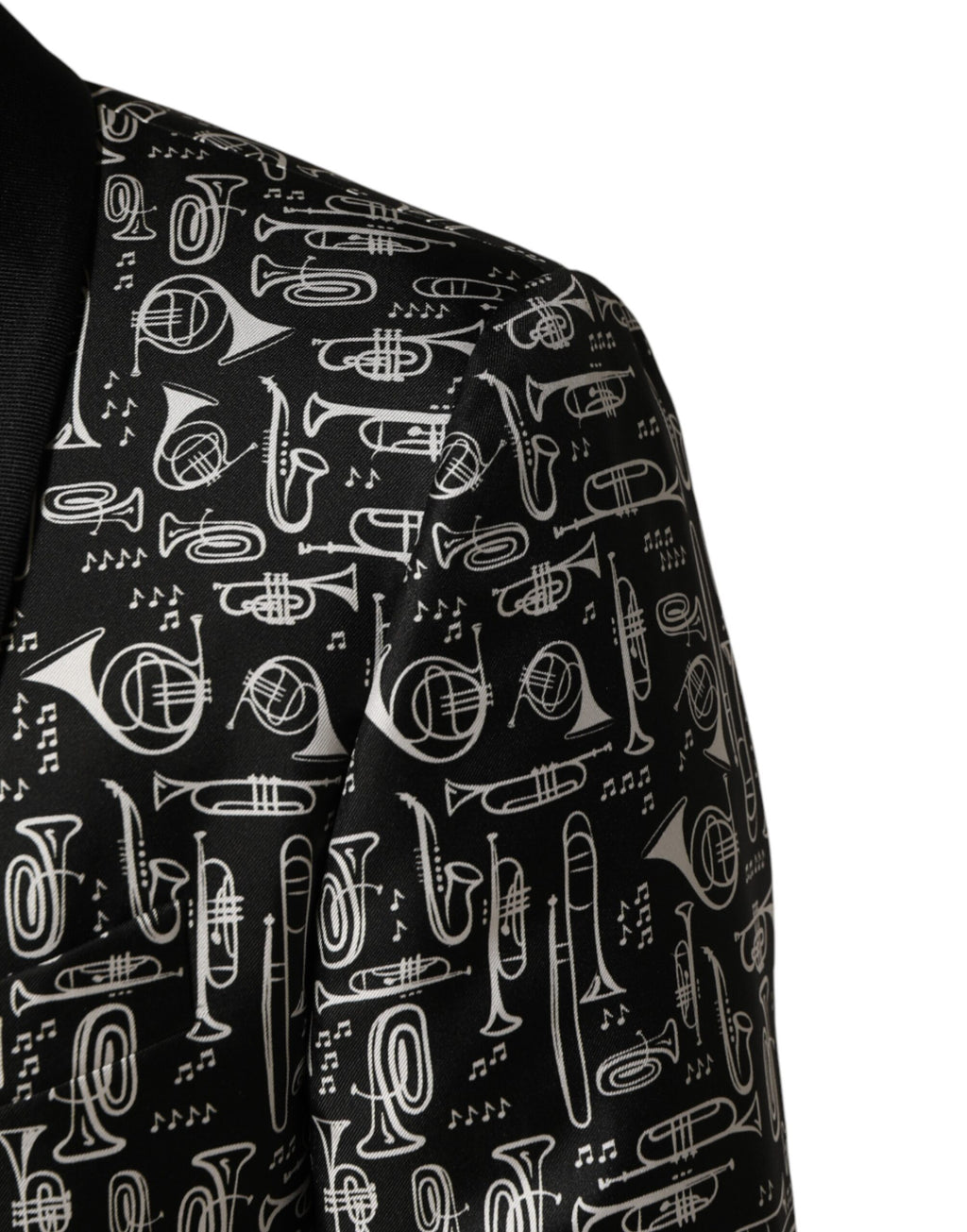 Dolce & Gabbana Black Jazz Club Silk Single-Breasted Blazer